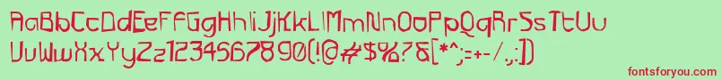 FuturexGrunge Font – Red Fonts on Green Background