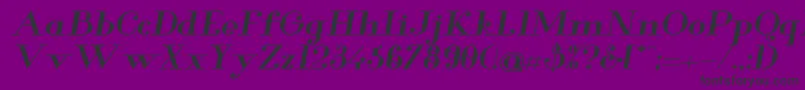 GlamorBoldextendeditalic Font – Black Fonts on Purple Background