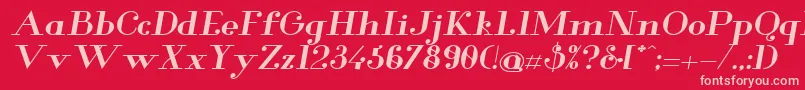 GlamorBoldextendeditalic Font – Pink Fonts on Red Background