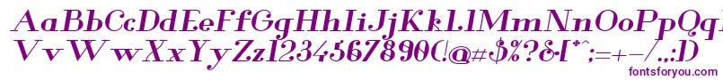 GlamorBoldextendeditalic Font – Purple Fonts on White Background