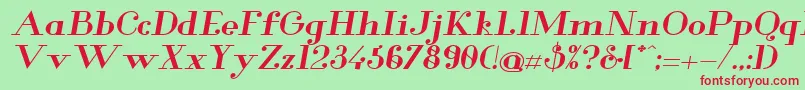 GlamorBoldextendeditalic Font – Red Fonts on Green Background