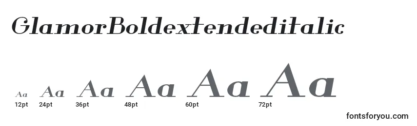 GlamorBoldextendeditalic Font Sizes