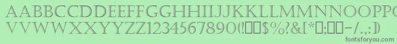 CastellarMt-Schriftart – Graue Schriften auf grünem Hintergrund