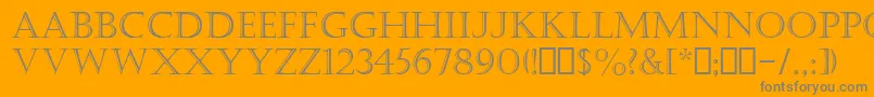 CastellarMt Font – Gray Fonts on Orange Background