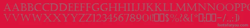 フォントCastellarMt – 赤い背景に灰色の文字