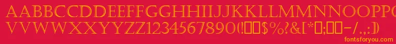 CastellarMt Font – Orange Fonts on Red Background