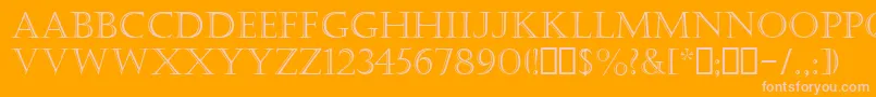 CastellarMt-Schriftart – Rosa Schriften auf orangefarbenem Hintergrund