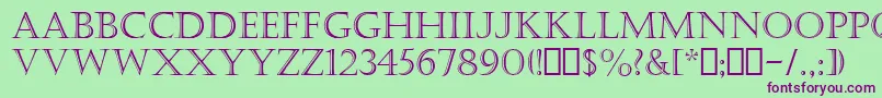CastellarMt Font – Purple Fonts on Green Background