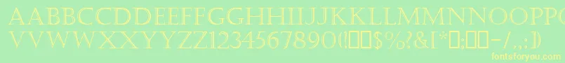 Шрифт CastellarMt – жёлтые шрифты на зелёном фоне