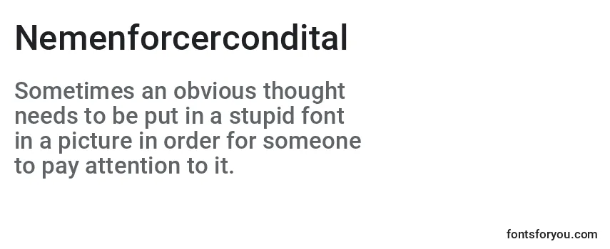 Review of the Nemenforcercondital Font