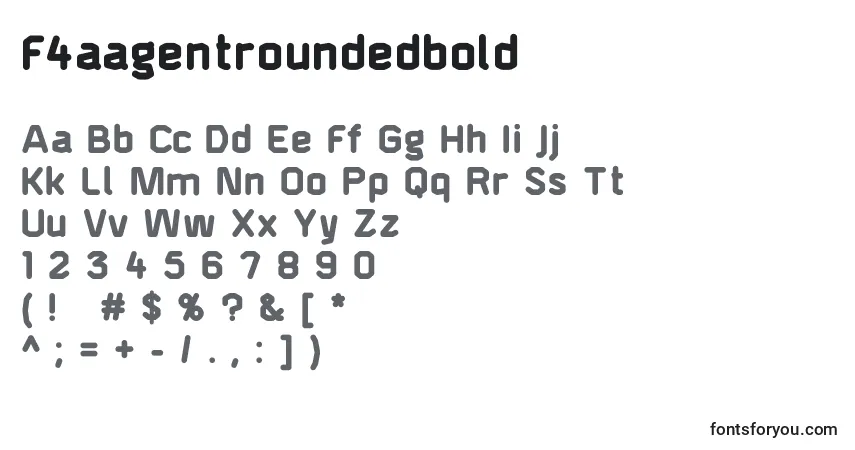 A fonte F4aagentroundedbold – alfabeto, números, caracteres especiais