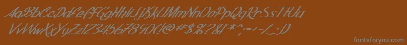 SfFoxboroScriptExtendedBoldItalic Font – Gray Fonts on Brown Background