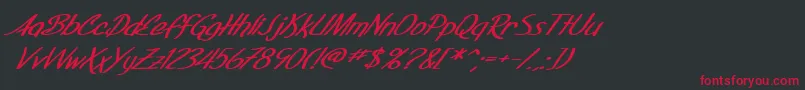 SfFoxboroScriptExtendedBoldItalic Font – Red Fonts on Black Background