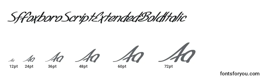 Размеры шрифта SfFoxboroScriptExtendedBoldItalic