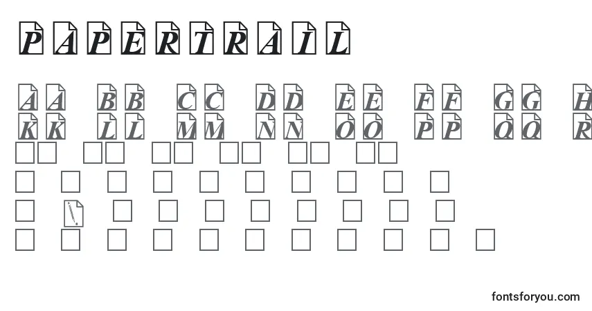 A fonte PaperTrail – alfabeto, números, caracteres especiais