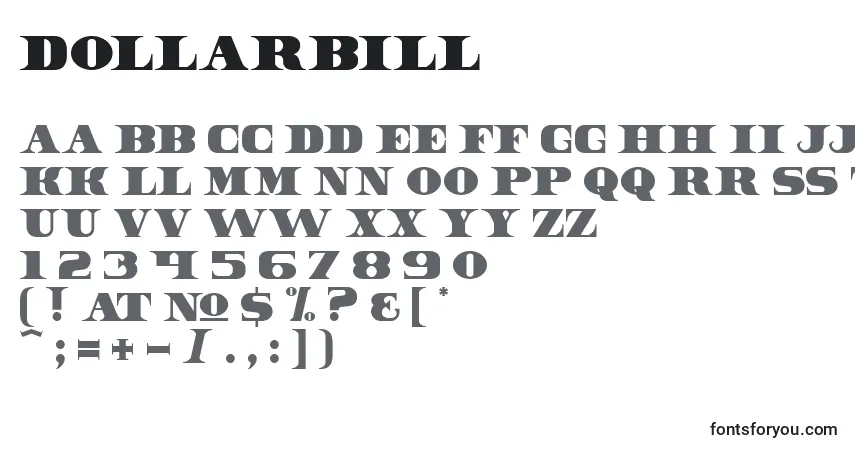 Schriftart DollarBill – Alphabet, Zahlen, spezielle Symbole