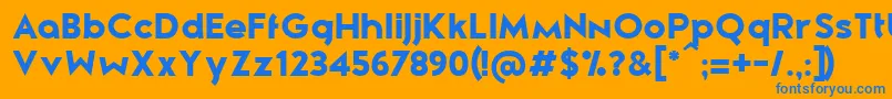 ZeroneroBlack Font – Blue Fonts on Orange Background