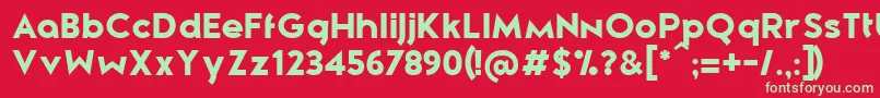 フォントZeroneroBlack – 赤い背景に緑の文字