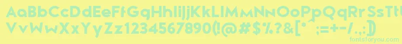 ZeroneroBlack Font – Green Fonts on Yellow Background