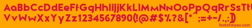 ZeroneroBlack Font – Red Fonts on Orange Background