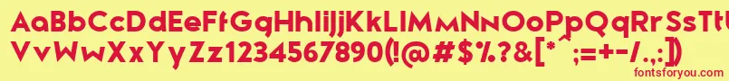 ZeroneroBlack Font – Red Fonts on Yellow Background