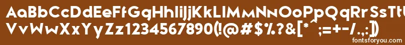 フォントZeroneroBlack – 茶色の背景に白い文字