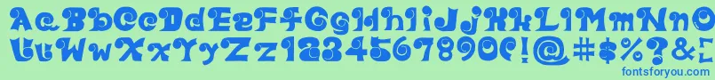 Eyefont Font – Blue Fonts on Green Background