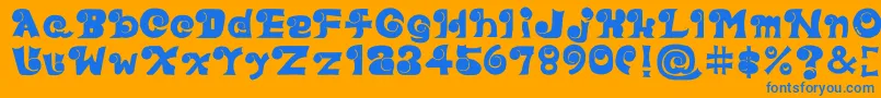 Eyefont Font – Blue Fonts on Orange Background