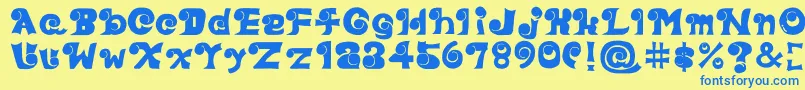 Eyefont Font – Blue Fonts on Yellow Background