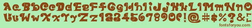 Eyefont Font – Brown Fonts on Green Background