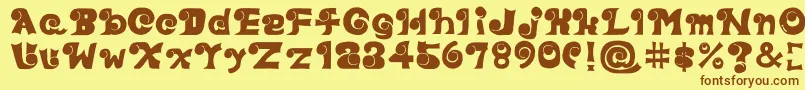 Подробнее о шрифте Eyefont Шрифт Eyefont – коричневые шрифты на жёлтом фоне