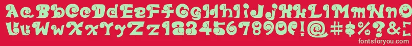 Eyefont Font – Green Fonts on Red Background