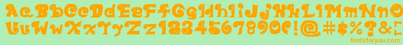 Eyefont Font – Orange Fonts on Green Background