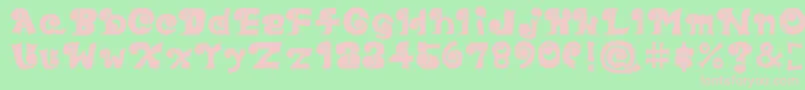 Fonte Eyefont – fontes rosa em um fundo verde