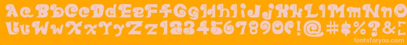 Eyefont-fontti – vaaleanpunaiset fontit oranssilla taustalla