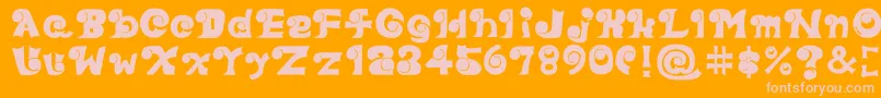 Eyefont-Schriftart – Rosa Schriften auf orangefarbenem Hintergrund