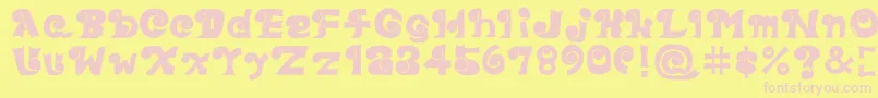 Fonte Eyefont – fontes rosa em um fundo amarelo