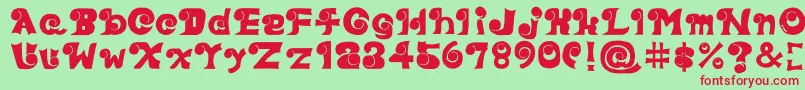 Eyefont-fontti – punaiset fontit vihreällä taustalla
