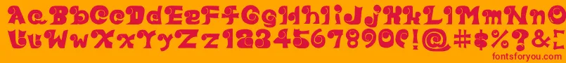 フォントEyefont – オレンジの背景に赤い文字