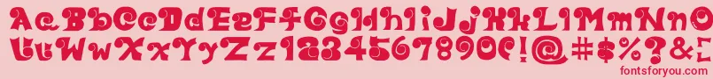 Eyefont-Schriftart – Rote Schriften auf rosa Hintergrund