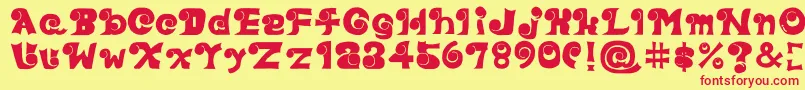 Eyefont Font – Red Fonts on Yellow Background