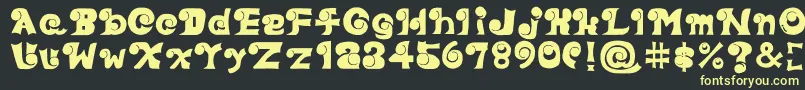 Eyefont-fontti – keltaiset fontit mustalla taustalla