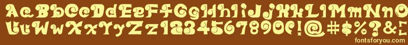 Eyefont Font – Yellow Fonts on Brown Background