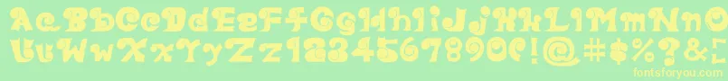 Eyefont Font – Yellow Fonts on Green Background