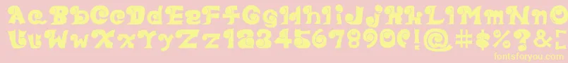 Eyefont-Schriftart – Gelbe Schriften auf rosa Hintergrund