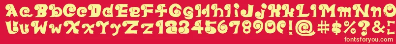 Fonte Eyefont – fontes amarelas em um fundo vermelho