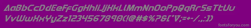 フォントRedlinesuperital – 紫の背景に灰色の文字