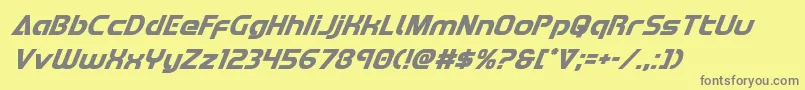 Redlinesuperital Font – Gray Fonts on Yellow Background