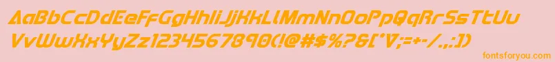 Redlinesuperital Font – Orange Fonts on Pink Background