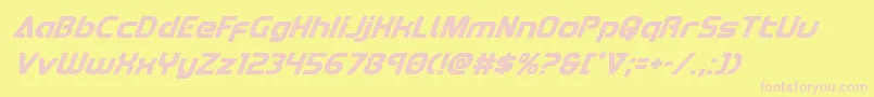 Redlinesuperital Font – Pink Fonts on Yellow Background